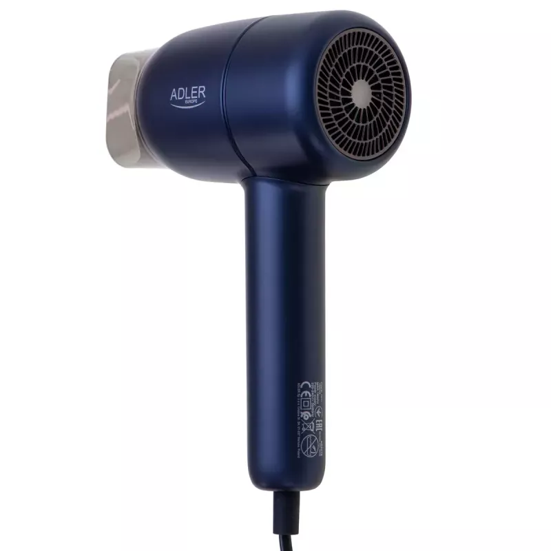 Haardroger Adler AD 2279b 1800W, 2 temperatuurstanden, 2 snelheden, ionenfunctie, blauw