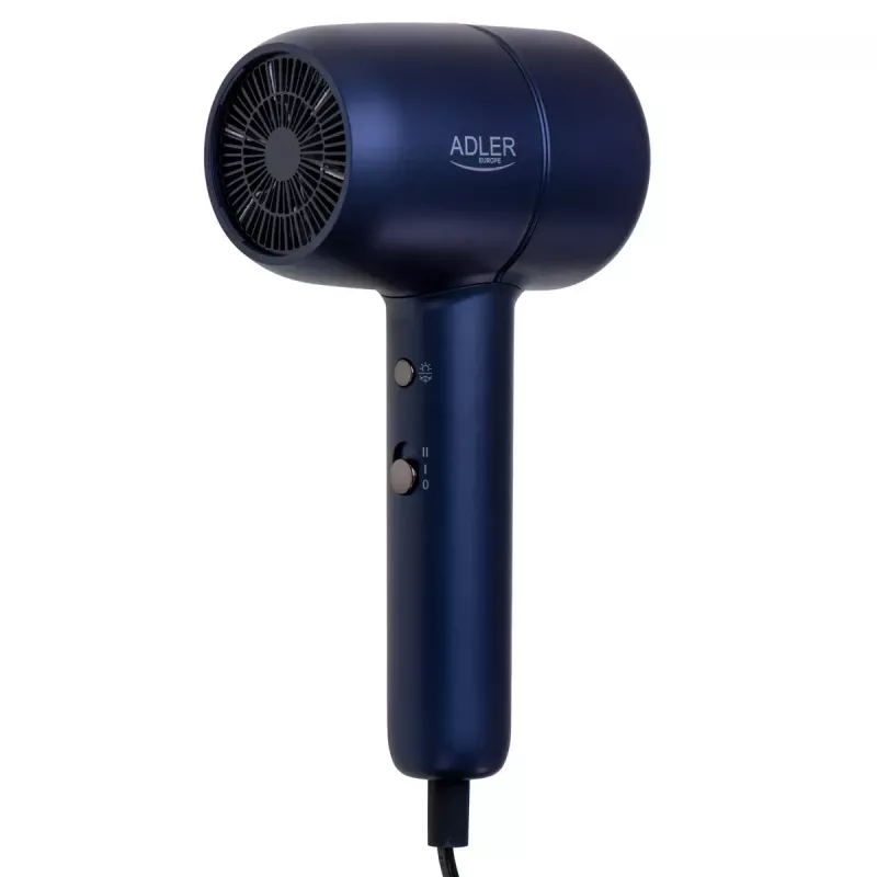 Haardroger Adler AD 2279b 1800W, 2 temperatuurstanden, 2 snelheden, ionenfunctie, blauw