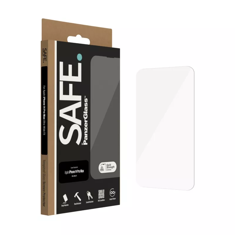 Screen Protector PanzerGlass SAFE. by ® Apple iPhone 14 Pro Max Ultra-Wide Fit kras- en stootvast