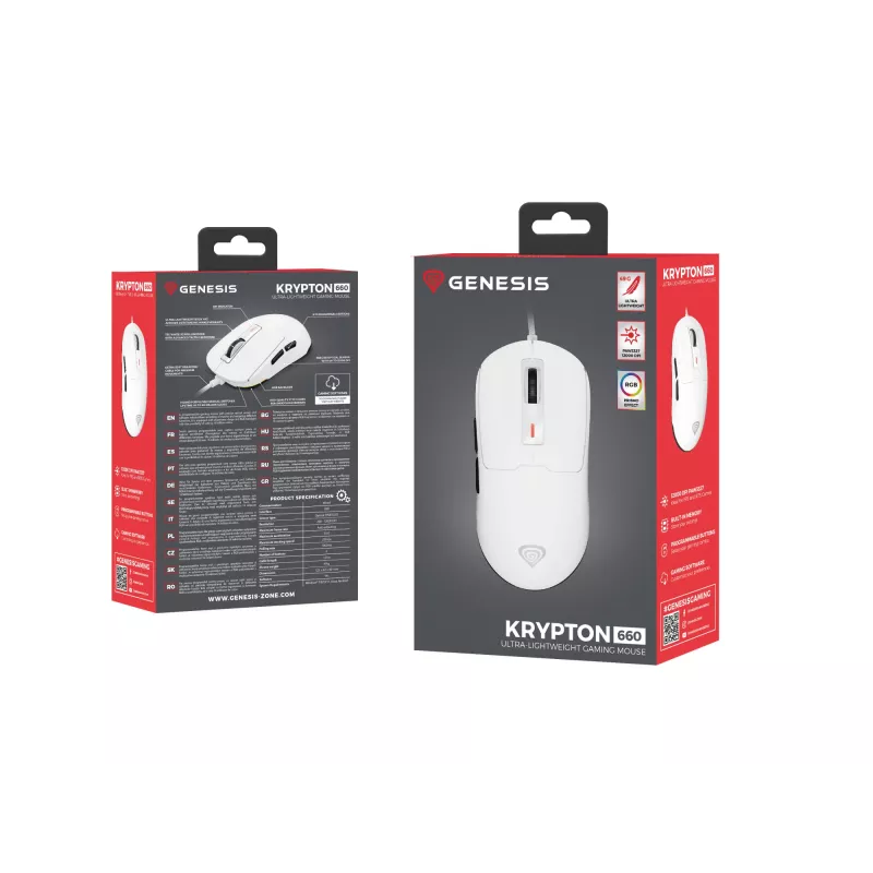 GENESIS Krypton 660 muis gaming ambidexter USB Type-A optisch 12000 DPI