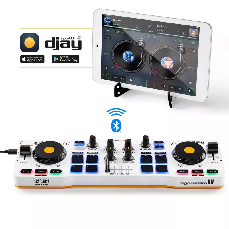 Hercules 4780921 DJ-controller 2 kanalen zwart, wit, geel