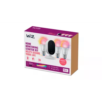 WiZ homebewakingsstarterskit, slimme verlichtingskit, Wi-Fi/Bluetooth, wit, Wi-Fi 4 (802.11n), 802.11b, 802.11g, WPA2, WPA3, LED