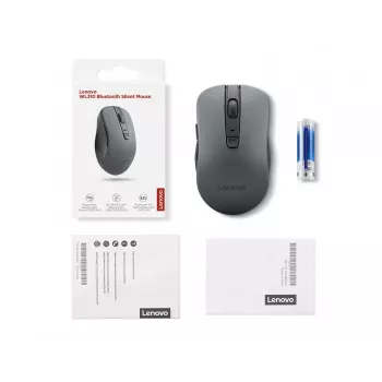 Ambidextrische draadloze muis Lenovo WL310 Office – Bluetooth, optisch 1200 DPI, 6 toetsen, wiel, grijs, op batterijen
