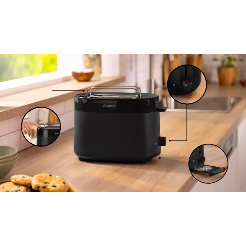 Bosch TAT2M123 toaster 6 2 sneetjes 950 W zwart