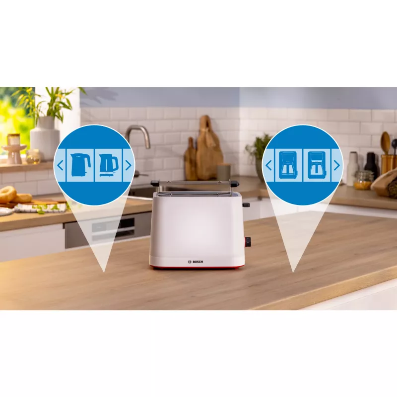 Bosch MyMoment TAT3M121 compacte broodrooster, 2 sleuven, 950 W, wit