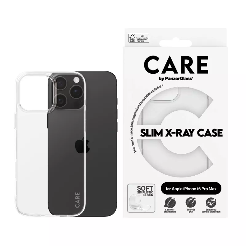 PanzerGlass CARE™ by ® X-Ray hoesje iPhone 16 Pro Max, hoesje, Apple, Apple - iPhone 16 Pro Max, transparant
