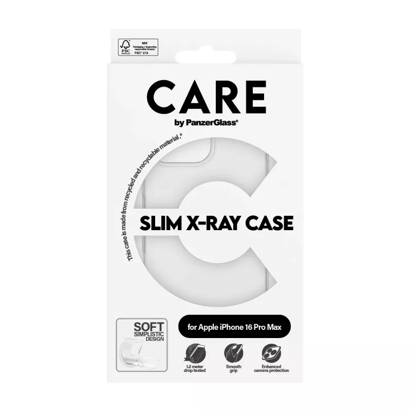 PanzerGlass CARE™ by ® X-Ray hoesje iPhone 16 Pro Max, hoesje, Apple, Apple - iPhone 16 Pro Max, transparant