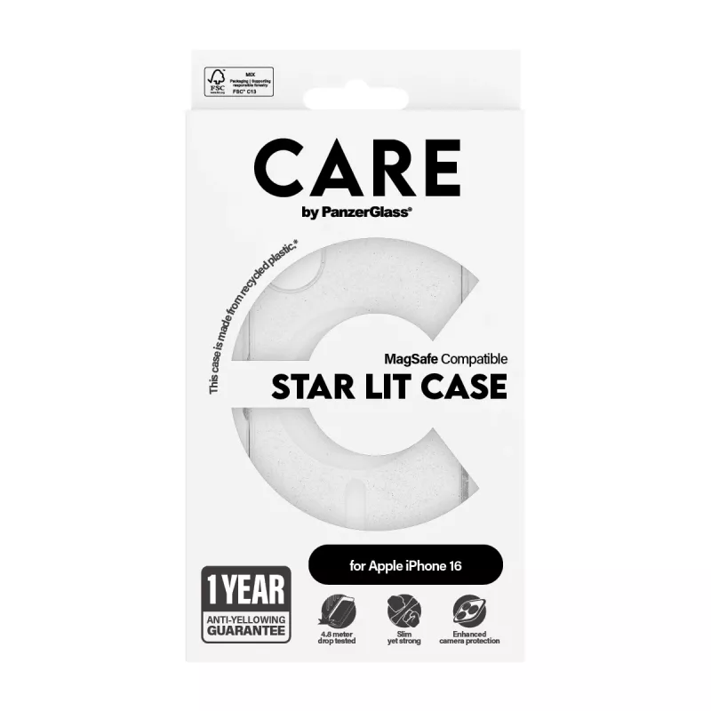 PanzerGlass CARE™ by ® Urban Combat Case Star Lit met witte MagSafe iPhone 16