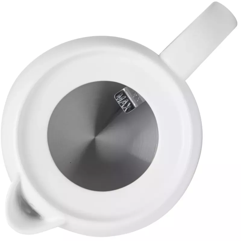Elektrische waterkoker Adler AD 1304 — 1 L, 1200 W, keramische behuizing, klapdeksel, 360°-draaibasis, wit