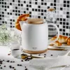 Elektrische waterkoker Adler AD 1304 — 1 L, 1200 W, keramische behuizing, klapdeksel, 360°-draaibasis, wit