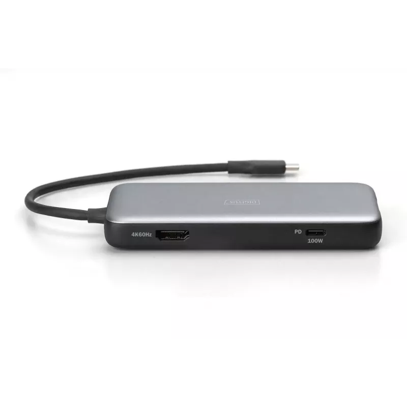 DIGITUS USB-C dockingstation, 7-poorts - HDMI / 2x USB-A 3.2 Gen 2 / GbE / SD / MicroSD - 100W USB Power Delivery