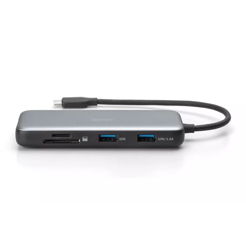 DIGITUS USB-C dockingstation, 7-poorts - HDMI / 2x USB-A 3.2 Gen 2 / GbE / SD / MicroSD - 100W USB Power Delivery