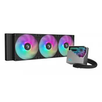 All-in-one vloeistofkoeler DeepCool LT360, 3x 120 mm fans, 2400 tpm, 72,04 cfm, 41 cm slangen, aluminium radiator, zwart