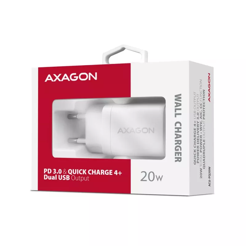 Oplader voor mobiele apparaten Axagon ACU-PQ20W universeel wit