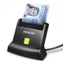 Axagon universele desktop USB contact smart-/ID-kaartlezer met lange USB-A-kabel. Geschikt voor de eObanka-applicatie. Smartcard-lezer indoor USB 2.0 zwart
