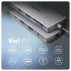 Axagon HMC-8HLSA, USB 5Gbps-hub, 3x USB-A, HDMI 4K/60Hz, RJ-45, SD/microSD, audio, PD 100W