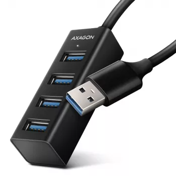 Axagon HUE-M1A 4x USB 3.2 Gen 1 MINI hub, metaal, 20 cm USB-A-kabel
