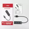 Axagon HUE-M1A 4x USB 3.2 Gen 1 MINI hub, metaal, 20 cm USB-A-kabel