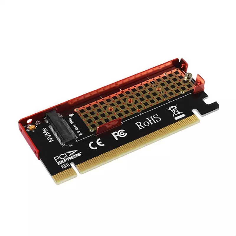 Axagon PCEM2-S PCIe x16 - M.2 NVMe M-Key-slot-adapter, met passieve aluminium koelvin