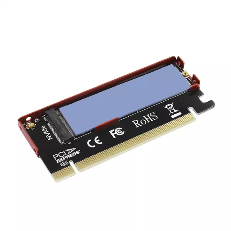 Axagon PCEM2-S PCIe x16 - M.2 NVMe M-Key-slot-adapter, met passieve aluminium koelvin