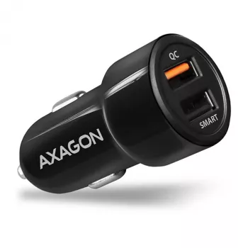 Axagon PWC-QC5 oplader voor mobiele apparaten mobiel, smartphone, tablet, universeel zwart sigarettenaansteker snelladen auto