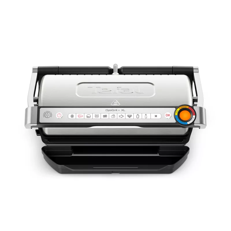 Contactgrill Tefal OptiGrill + XL GC728D10, 2000 W, 800 cm² antiaanbakplaten, 9 programma's, kookoppervlak 400×200 mm