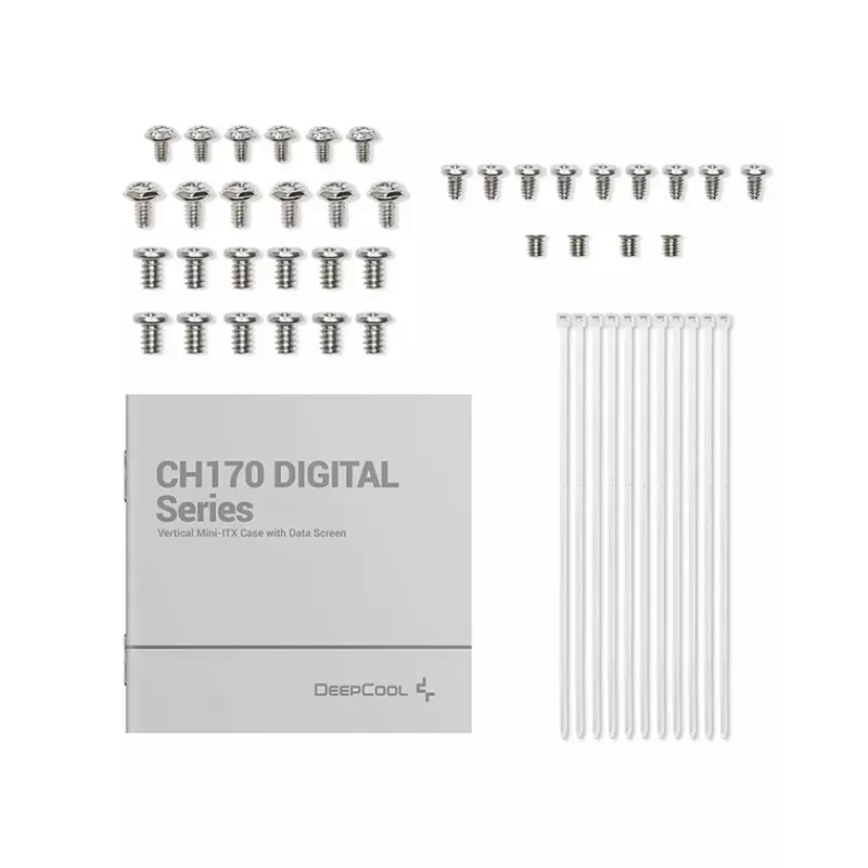 DeepCool CH170 Digital R-CH170-WHNPI0D-G-1 Mini-ITX Mini Tower pc-behuizing zonder voeding, 2x USB 3.0, USB-C, wit