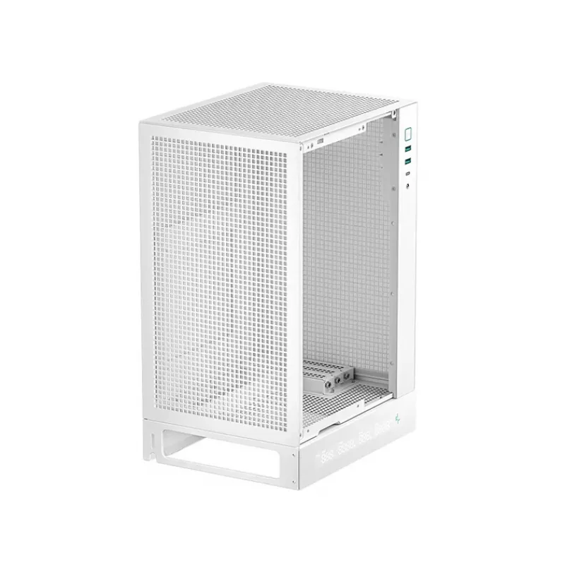 DeepCool CH170 Digital R-CH170-WHNPI0D-G-1 Mini-ITX Mini Tower pc-behuizing zonder voeding, 2x USB 3.0, USB-C, wit