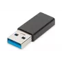 DIGITUS USB Type-C adapter, type A naar C M/F, 3A, 5GB, 3.0 versie, zwart