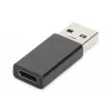 DIGITUS USB Type-C adapter, type A naar C M/F, 3A, 5GB, 3.0 versie, zwart