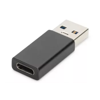 DIGITUS USB Type-C adapter, Type A naar C M/F, 3A, 5GB, 3.0 versie, zwart