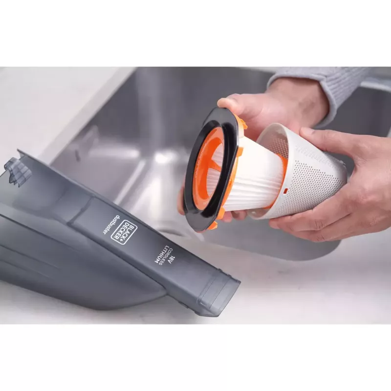 Handstofzuiger Black & Decker BCHV001B compact licht met wasbaar filter en laadstation