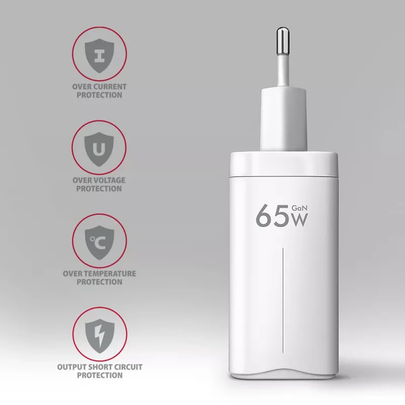 Axagon ACU-DPQ65W PD3.0 & QC4+ 3x UITGANGEN wandlader 65W