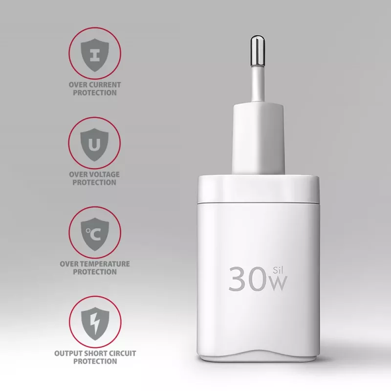 Wandlader Axagon ACU-PD30W 1x QC3.0/AFC/FCP/PD Type-C 30W wit