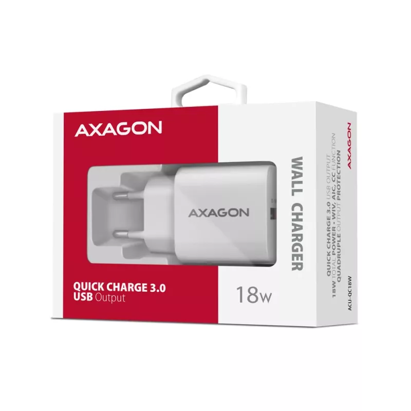 Axagon ACU-QC18W QC3.0 1xUITGANG wandlader 18W