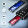 Axagon ADM2-CM USB-C adapter M.2 NVMe SATA 10Gbps zwart