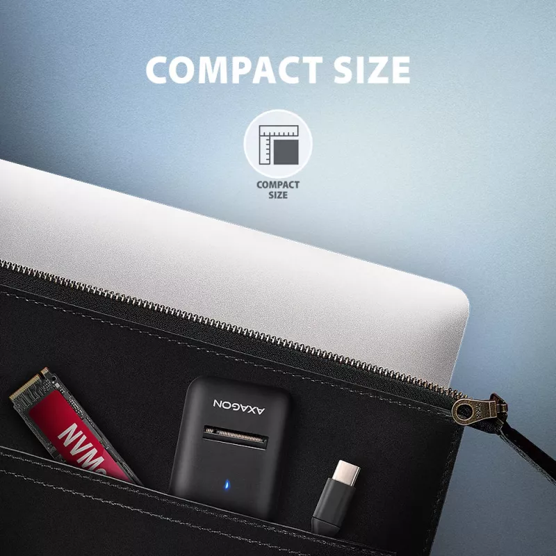 Axagon ADM2-CM USB-C adapter M.2 NVMe SATA 10Gbps zwart