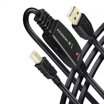 Axagon ADR-210B actieve verbindings-/repeaterkabel USB 2.0 A-stekker naar B-stekker, 10 m
