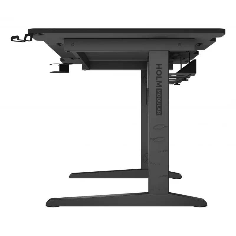 Recht computerbureau GENESIS NDS-2249 zwart MDF 140x75cm