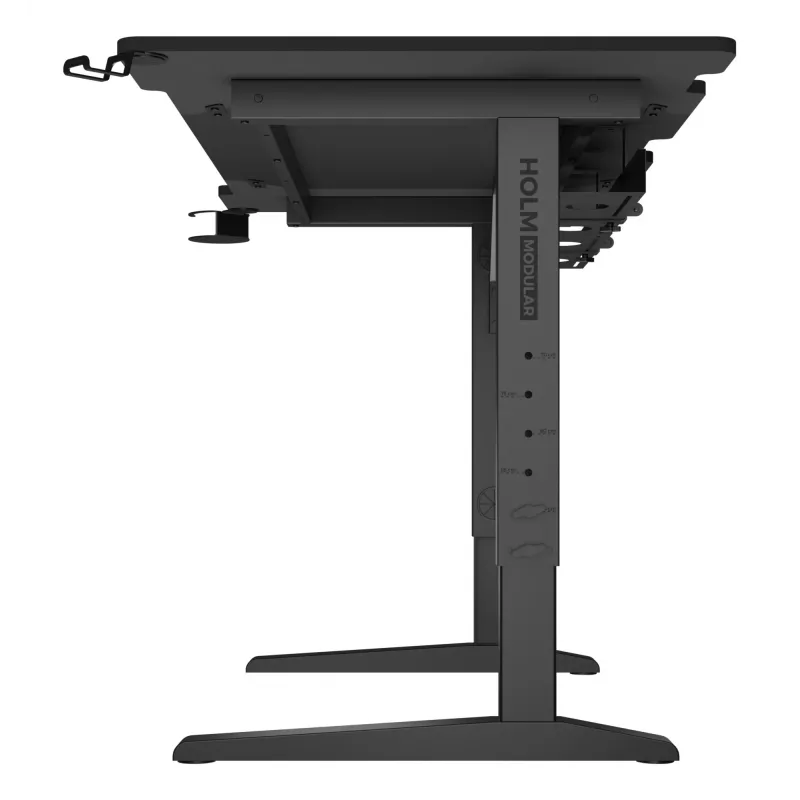 Recht computerbureau GENESIS NDS-2249 zwart MDF 140x75cm
