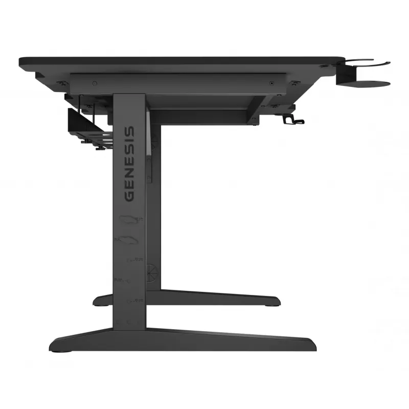 Recht computerbureau GENESIS NDS-2249 zwart MDF 140x75cm