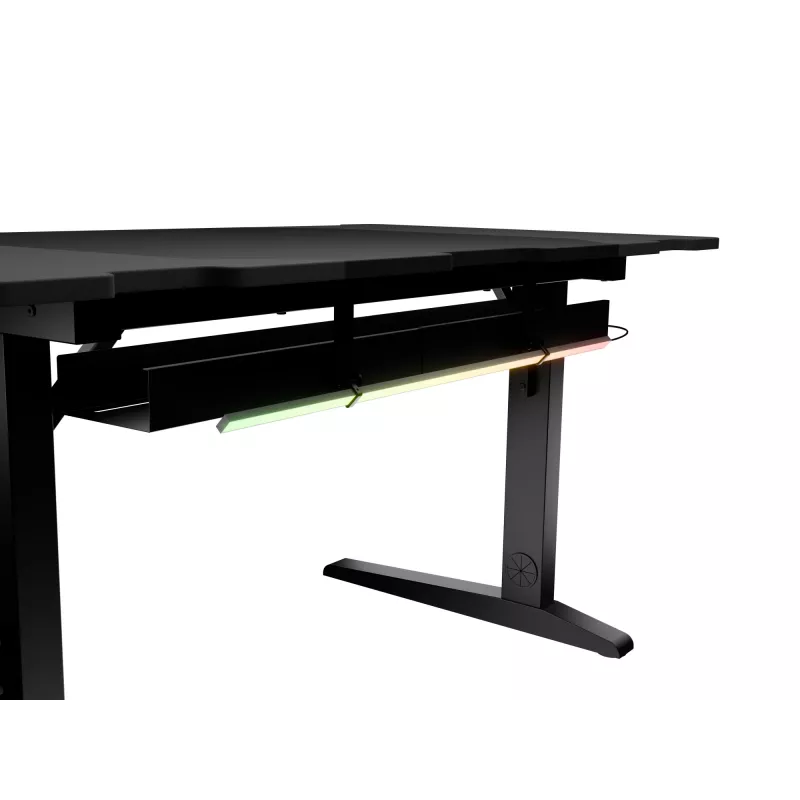 Recht computerbureau GENESIS NDS-2249 zwart MDF 140x75cm