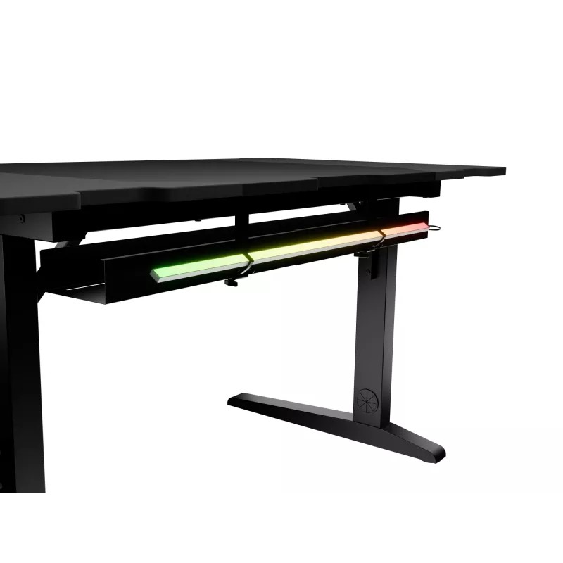 Recht computerbureau GENESIS NDS-2249 zwart MDF 140x75cm