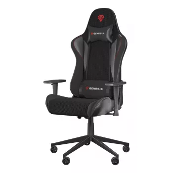 Gaming-stoel GENESIS Nitro 440 G2, gevoerde zitting, stof/kunstleer, grijs/zwart, max. 120 kg, verstelbare rugleuning en 1D-armleuningen