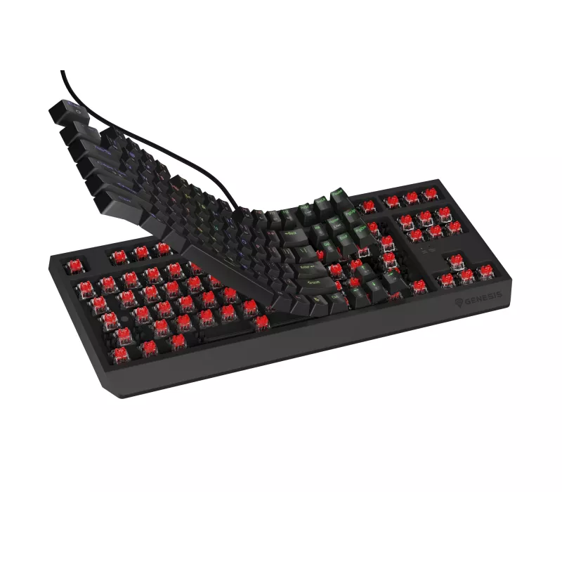 Genesis Thor 230 TKL bedraad mechanisch gamingtoetsenbord, US, zwart, Outemu Red