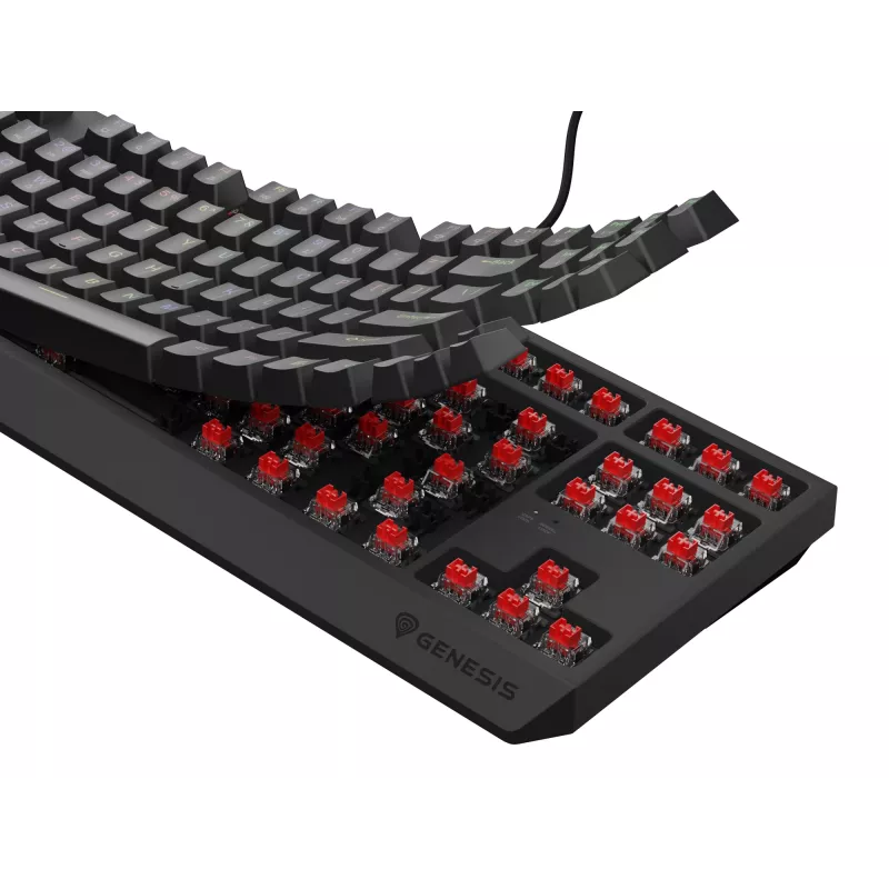 Genesis Thor 230 TKL bedraad mechanisch gamingtoetsenbord, US, zwart, Outemu Red