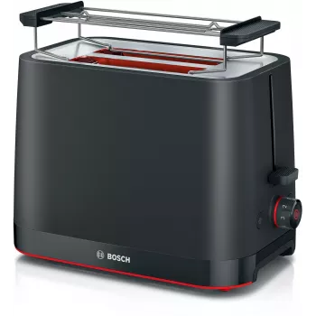 Toaster Bosch TAT3M123 2 sneetjes, 950 W, zwart, draaiknop, ontdooien & opwarmen