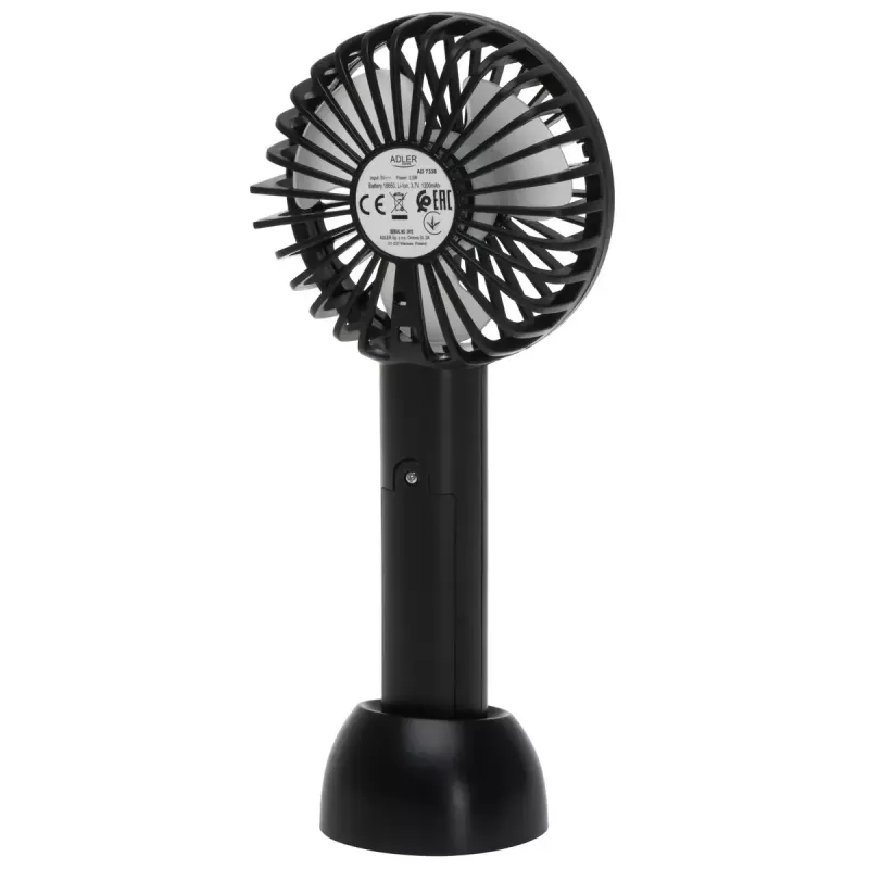 Tafelventilator Adler AD 7338 Mini USB — 7 cm diameter, 3 snelheden, zwart
