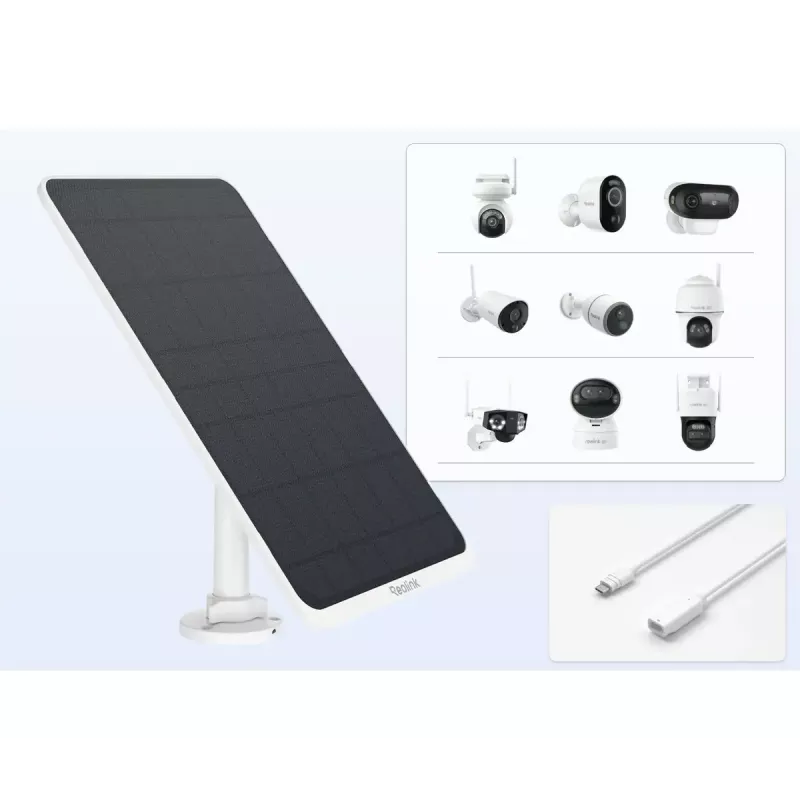 Zonnepaneel Reolink SP3-W 12W 6V USB-C IP65 buiten, 360° horizontaal, 90° verticaal, 4 m kabel, technopolymeer, wit