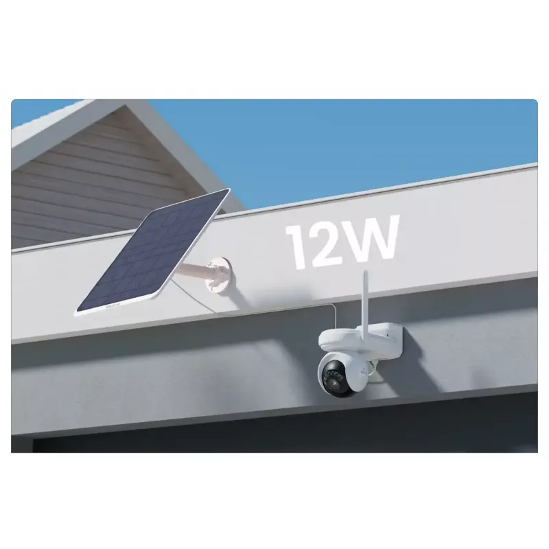 Zonnepaneel Reolink SP3-W 12W 6V USB-C IP65 buiten, 360° horizontaal, 90° verticaal, 4 m kabel, technopolymeer, wit